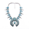 Bohemian style turquoise flower pendant necklace