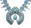 Bohemian style turquoise flower pendant necklace