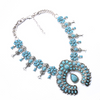 Bohemian style turquoise flower pendant necklace
