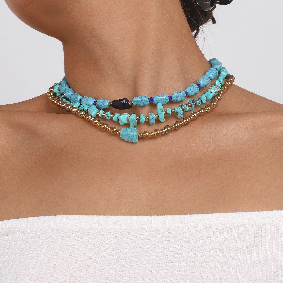 Layered 2025 turquoise necklace