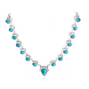 Turquoise fashion bohemian style flower necklace